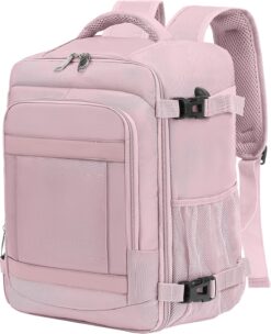 Sac à Dos Voyage Cabine Avion KLOSTAIN 40x20x25cm - 20L - Bagage Cabine Ryanair - Rose