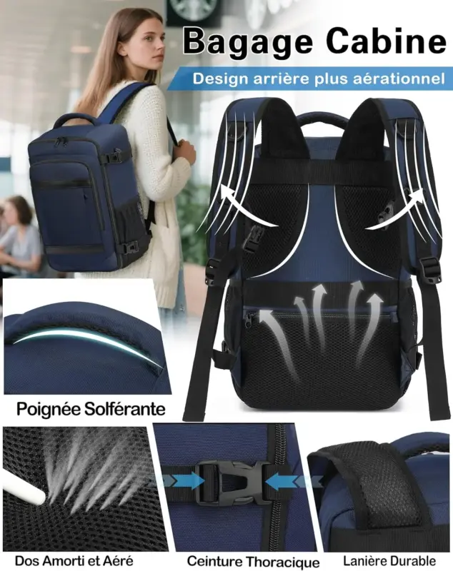 Airflow back and chest strap of the KLOSTAIN 20L backpack
