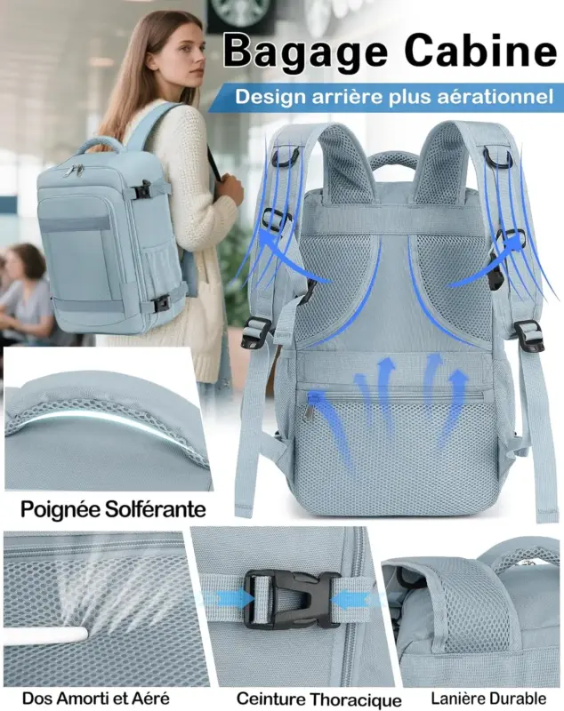 Airflow back and chest strap of the KLOSTAIN 30L backpack