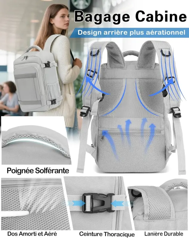 Airflow back and chest strap of the KLOSTAIN 30L backpack