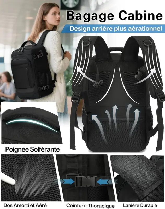 Dos aéré et sangle de poitrine du sac KLOSTAIN 24L