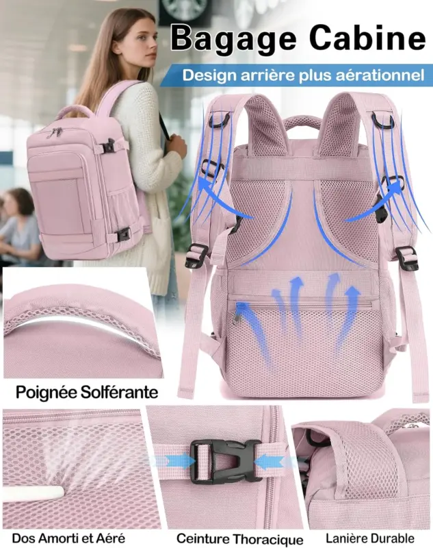 Airflow back and chest strap of the KLOSTAIN 20L backpack
