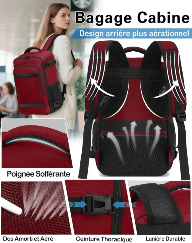 Airflow back and chest strap of the KLOSTAIN 20L backpack